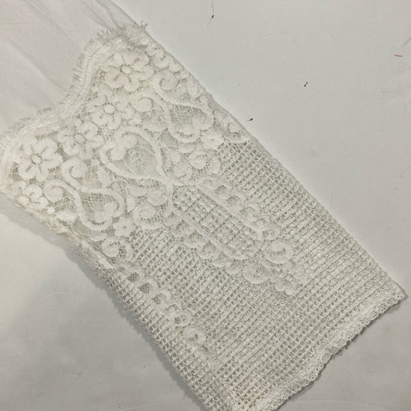 Bleu Clair By Claire Pettibone White Lace Tunic Size M Romantic Cottage Cotton - Picture 5 of 10